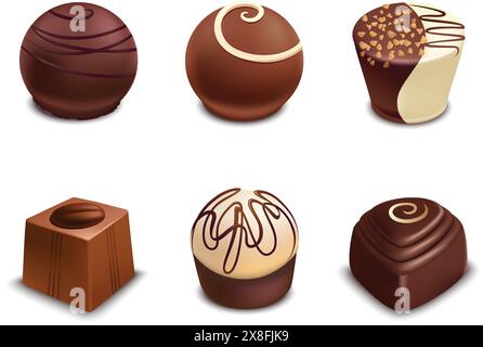 Illustration de bonbons au chocolat isolé sur fond blanc Illustration de Vecteur