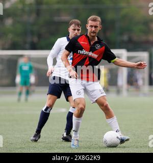 Haarlem, pays-Bas. 25 mai 2024. HAARLEM, 25-05-2024, Sportpark Spanjaardslaan, saison 2023/2024, football néerlandais Betnation Tweede Divisie. Jong Almere City FC joueur Guus Beaumont pendant le match Koninklijke HFC - Jong Almere City crédit : Pro Shots/Alamy Live News Banque D'Images