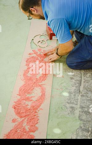 Tolède, Espagne, 19 juin 2014 : dévotion artistique : Crafting Corpus Christi Banque D'Images