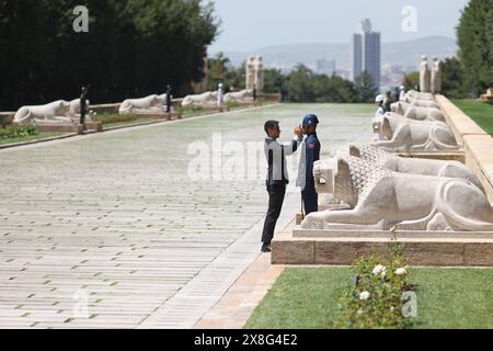 Soldats de la garde d'honneur turque au mausolée d'Anitkabir. Banque D'Images