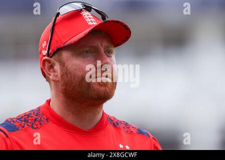 Birmingham, Royaume-Uni. 25 mai 2024. Jonny Bairstow lors du 2e match Vitality IT20 entre l'Angleterre et le Pakistan à Edgbaston Cricket Ground, Birmingham, Angleterre le 25 mai 2024. Photo de Stuart Leggett. Utilisation éditoriale uniquement, licence requise pour une utilisation commerciale. Aucune utilisation dans les Paris, les jeux ou les publications d'un club/ligue/joueur. Crédit : UK Sports pics Ltd/Alamy Live News Banque D'Images