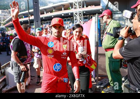 Monaco. 25 mai 2024. SAINZ Carlos (spa), Scuderia Ferrari SF-24, portrait lors du Grand Prix de formule 1 de Monaco. , . Championnat du monde de formule 1 du 23 au 26 mai 2024 sur le circuit de Monaco, à Monaco - photo DPPI crédit : DPPI Media/Alamy Live News Banque D'Images