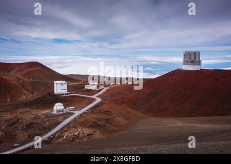 Hawaii, HI États-Unis - 29 octobre 2016 : Observatoire W. M. Keck au parc national des volcans d'Hawaï. Banque D'Images