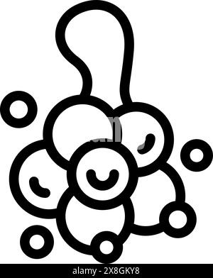 Design de cluster de bulles abstraites fantaisistes et ludiques avec illustration en noir et blanc de cercles et de bulles rondes Illustration de Vecteur