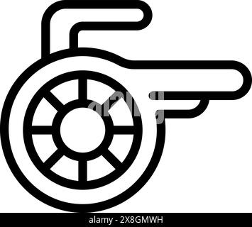 Dessin au trait noir et blanc d'un symbole de fauteuil roulant, représentant l'accessibilité Illustration de Vecteur