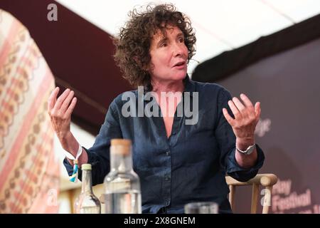 Hay Festival, Hay on Wye, Powys, pays de Galles, Royaume-Uni – samedi 25 mai 2024 – Jeanette Winterson auteure et écrivain au Hay Festival - photo Steven May / Alamy Live News Banque D'Images