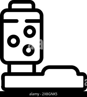 Illustration simple d'art au trait d'un chargeur de batterie, isolé sur fond blanc Illustration de Vecteur