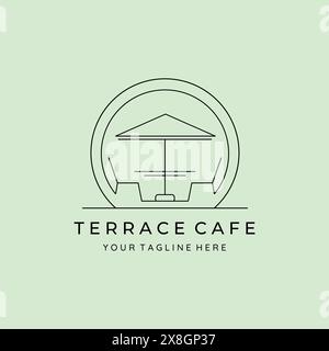 terrasse café balcon logo ligne art vecteur symbole illustration design Illustration de Vecteur