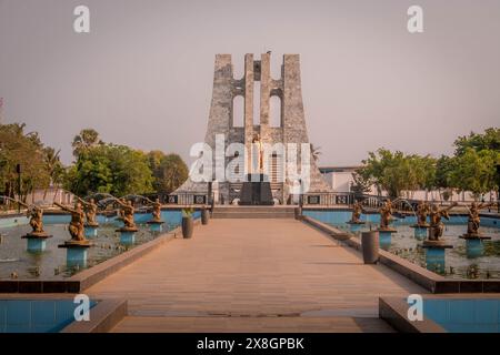 Le monument au Kwame Nkrumah Memorial Park & Mausoleum, le monument africain à Accra, la capitale du Ghana (Afrique de l'Ouest). Banque D'Images