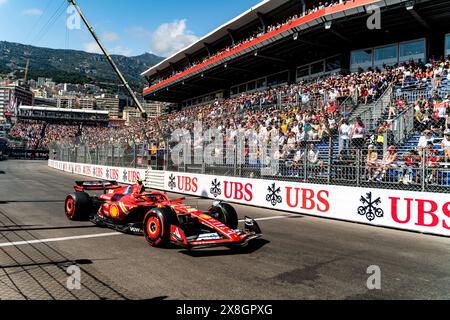 Imola, Imola, Italie. 25 mai 2024. Carlos Sainz (55), pilote espagnol de l'écurie Scuderia Ferrari HP F1 Team, lors de la séance de qualification au Grand Prix de formule 1 de Monaco (crédit image : © Luca Martini/ZUMA Press Wire) USAGE ÉDITORIAL SEULEMENT ! Non destiné à UN USAGE commercial ! Banque D'Images