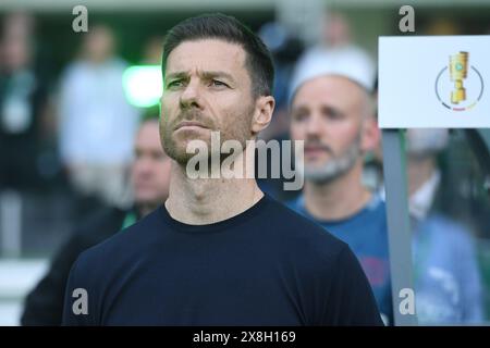 Berlin, Allemagne. 25 mai 2024. Fussball DFB-Pokal finale 1. FC Kaiserslautern - Bayer 04 Leverkusen am 25.05.2023 im Olympiastadion in Berlin Xabi Alonso ( formateur/Cheftrainer Leverkusen ) la réglementation DFB interdit toute utilisation de photographies comme séquences d'images et/ou quasi-vidéo. Foto : Revierfoto crédit : ddp Media GmbH/Alamy Live News Banque D'Images