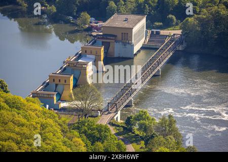 Luftbild, Laufwasserkraftwerk Hengstey und Schiffswinkel Brücke bzw. Hengsteysee Brücke Ost, Boele, Hagen, Ruhrgebiet, Rhénanie-du-Nord-Westphalie, Deutschland ACHTUNGxMINDESTHONORARx60xEURO *** vue aérienne, centrale électrique au fil du fleuve Hengstey et pont Schiffswinkel ou pont Hengsteysee est, Boele, Hagen, région de la Ruhr, Rhénanie du Nord-Westphalie, Allemagne ATTENTIONxMINDESTHONORARx60xEURO Banque D'Images