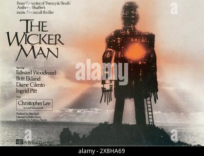 Affiche originale pour THE WICKER MAN 1973 réalisateur ROBIN HARDY scénario original par ANTHONY SHAFFER Directeur artistique SEAMUS FLANNERY musique PAUL GIOVANNI British Lion Banque D'Images