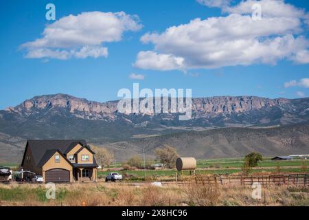 La maison d'enfance de Butch Cassidy se trouve dans une vallée isolée près de Circleville dans l'Utah, aux États-Unis. Banque D'Images