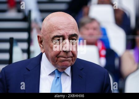 Adriano Galliani (AD d'AC Monza) lors du championnat italien Serie A match de football entre la Juventus FC et l'AC Monza le 25 mai 2024 au stade Allianz de Turin, Italie - crédit : Luca Rossini/E-Mage/Alamy Live News Banque D'Images