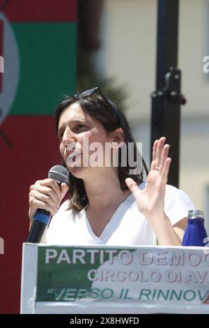 25 mai 2024, Aversa, Campanie/Caserte, Italie : la secrétaire du PD (Parti démocrate), Elly Schlein à Aversa, dans la province de Caserte, pour la campagne électorale. En photo Elly Schlein (crédit image : © Salvatore Esposito/Pacific Press via ZUMA Press Wire) USAGE ÉDITORIAL SEULEMENT! Non destiné à UN USAGE commercial ! Banque D'Images