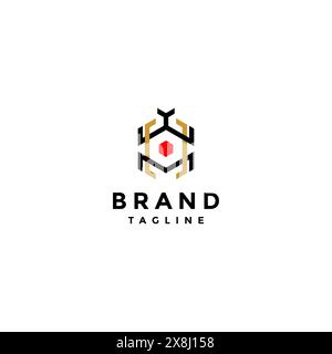 Symboles de coléoptère dans des lignes géométriques minimalistes. Design minimaliste de lignes géométriques de Beetle. Illustration de Vecteur