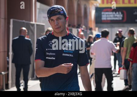 Monaco, Monaco. 25 mai 2024. Alexander Albon, pilote thaïlandais de Williams Racing, vu dans le paddock après la séance de qualification du Grand Prix de F1 de Monaco. (Photo par Andreja Cencic/SOPA images/SIPA USA) crédit : SIPA USA/Alamy Live News Banque D'Images