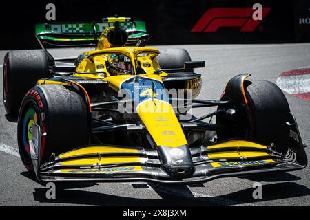 Monaco, Monaco. 25 mai 2024. Lando Norris, pilote britannique de l'écurie McLaren Formula 1 Team, participe à la troisième séance d'essais du Grand Prix de F1 de Monaco. (Photo par Andreja Cencic/SOPA images/SIPA USA) crédit : SIPA USA/Alamy Live News Banque D'Images