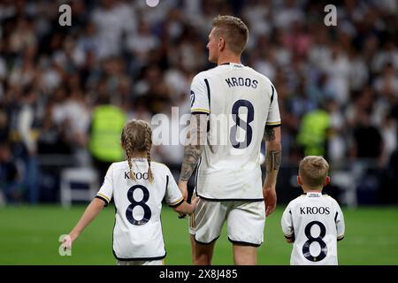 Madrid, Espagne. 26 mai 2024. Madrid Espagne ; 25/05/2024.- dernier match de Toni Kroos avec le Real Madrid. Le Real Madrid termine 0-0 avec le Real Betis dans la Ligue espagnole de football lors de sa 38e journée. Crédit : Juan Carlos Rojas/dpa/Alamy Live News Banque D'Images