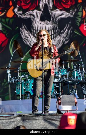 Napa, Californie, États-Unis. 25 mai 2024. Fher Olvera du groupe de rock mexicain MANA se produisant sur scène au BottleRock 2024 Music Festival. Crédit : Ken Howard/Alamy Banque D'Images