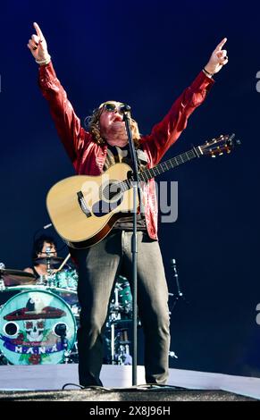 Napa, Californie, États-Unis. 25 mai 2024. Fher Olvera du groupe de rock mexicain MANA se produisant sur scène au BottleRock 2024 Music Festival. Crédit : Ken Howard/Alamy Banque D'Images