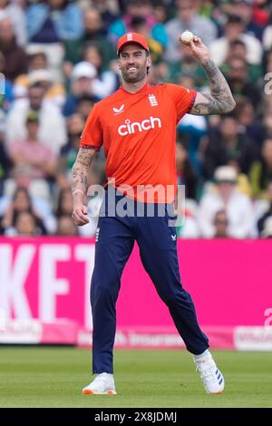 Edgbaston, Birmingham, Royaume-Uni. 25 mai 2024. 2nd Mens Vitality T20 Cricket International, Angleterre contre Pakistan ; Reece Topley of England Credit : action plus Sports/Alamy Live News Banque D'Images