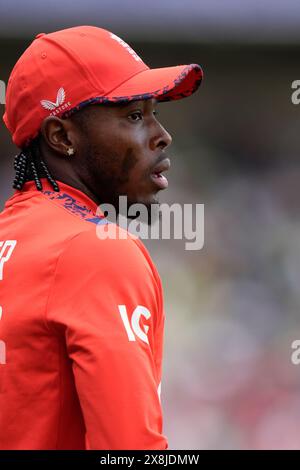 Edgbaston, Birmingham, Royaume-Uni. 25 mai 2024. 2nd Mens Vitality T20 Cricket International, Angleterre contre Pakistan ; Jofra Archer of England Credit : action plus Sports/Alamy Live News Banque D'Images