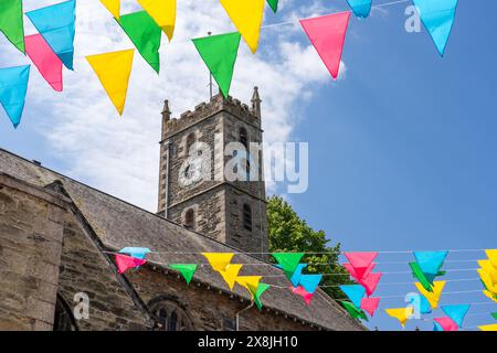 La tour de l'église paroissiale de Falmouth, roi Charles le Martyr Banque D'Images