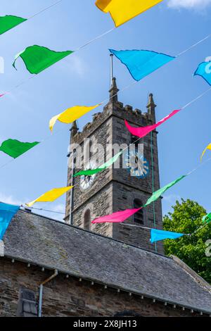 La tour de l'église paroissiale de Falmouth, roi Charles le Martyr Banque D'Images