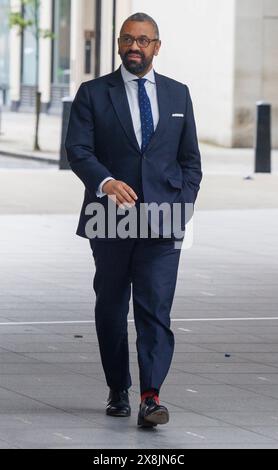 Londres, Royaume-Uni. 26 mai 2024. James Cleverly, Ministre de l'intérieur, à la BBC pour dimanche avec Laura Kuenssberg. Crédit : Mark Thomas/Alamy Live News Banque D'Images