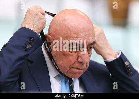 Adriano Galliani lors du match entre le Juventus FC et l'AC Monza le 25 mai 2024 au stade Allianz de Turin, en Italie. Banque D'Images