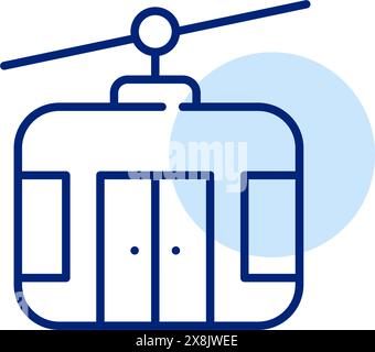 Téléphérique. Système de transport de montagne moderne. Station de ski, lieux d'attraction touristique. Icône vectorielle Pixel Perfect Illustration de Vecteur