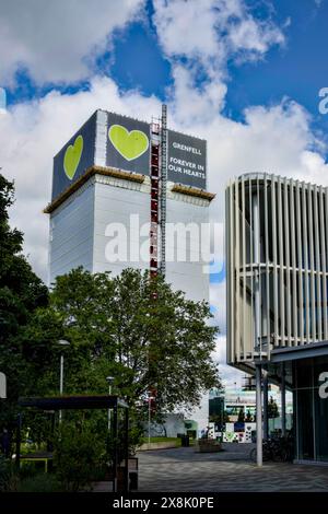 Tragédie de l'incendie de la tour Grenfell, Royal Borough of Kensington & Chelsea, Londres, Angleterre, Royaume-Uni Banque D'Images