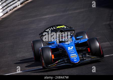 12 COLAPINTO Franco (Arg), MP Motorsport, Dallara F2 2024, action lors de la 5ème manche du Championnat FIA de formule 2 2024 du 23 au 26 mai 2024 sur le circuit de Monaco, à Monaco - photo Eric Alonso / DPPI Banque D'Images