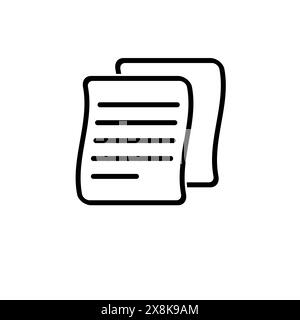 Fichier de copie papier, icône de vecteur plat solide de document isolé sur fond blanc. Illustration de Vecteur