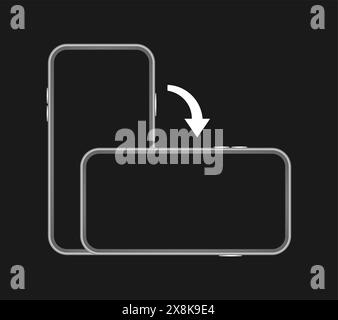 Faites pivoter l'icône isolée du smartphone. Symbole de rotation du périphérique. Tournez votre appareil Illustration de Vecteur