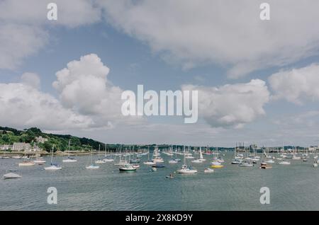 Falmouth Yacht Moorings en Cornouailles, Royaume-Uni Banque D'Images