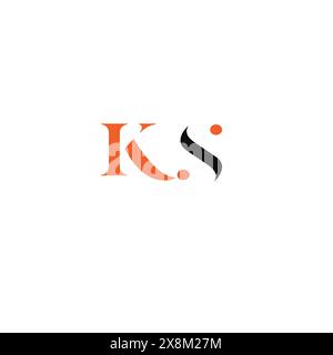 SK, KS, K, S, conception de logo lettre alphabet monogramme initiale abstraite Illustration de Vecteur