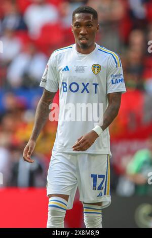 Jaidon Anthony de Leeds United lors du match final du Sky Bet Championship Leeds United vs Southampton au stade de Wembley, Londres, Royaume-Uni, 26 mai 2024 (photo de Gareth Evans/News images) Banque D'Images