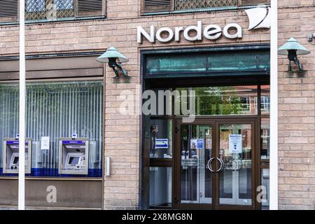 Bâtiment moderne de la banque danoise Nordea. Bornholm, Danemark- mai 25 Banque D'Images