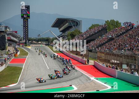 Barcelone, ESP. 26 mai 2024. Barcelone, Espagne. Circuit de Barcelona Catalunya. Mai 26 2024 jour de la course. Moto 2 Start Race pendant le MotoGP Gran Premi Monster Energy de Catalunya. MotoGP 24-25-26 mai 2024, au circuit de Barcelona-Catalunya à Barcelone, Espagne. Crédit : Rosdemora/Alamy Live News Banque D'Images