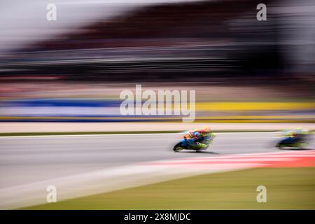 Barcelone, Espagne. 25 mai 2024. Joel Kelso de l'Australie de l'équipe Boe Motorsports avec KTM lors des qualifications de Moto3 Gran Premi Energi Monster de Catalunya 2024 au circuit de Barcelona-Catalunya à Barcelone. Crédit : DAX images/Alamy Live News Banque D'Images