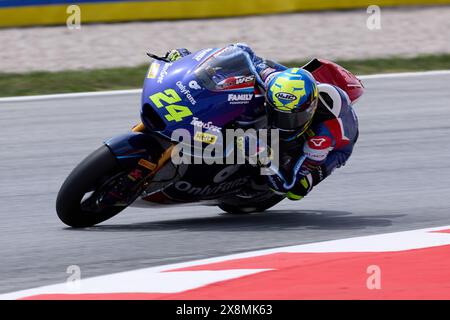 Barcelone, Espagne. 25 mai 2024. Marcos Ramirez de l'Espagne de Onlyfans American Racing Team avec Kalex lors des qualifications de Moto2 Gran Premi Energi Monster de Catalunya 2024 au circuit de Barcelona-Catalunya à Barcelone. Crédit : DAX images/Alamy Live News Banque D'Images