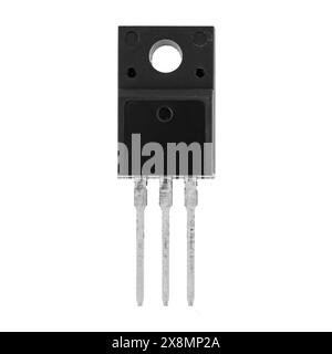 Transistor, composant radio d'un appareil électrique, sur fond blanc en isolation Banque D'Images