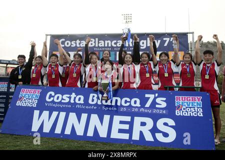 Villajoyosa, Espagne. 26 mai 2024. Shangong, l'équipe féminine chinoise de rugby a remporté le 37ème tournoi Costa Blanca Rugby Sevens - dimanche 26 mai 2024. Sport - Rugby. ( Credit : Alejandro van Schermbeek/Alamy Live News Banque D'Images