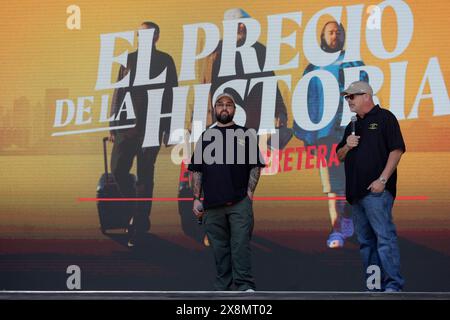 Mexico, Mexique. 26 mai 2024. Rick Harrison (R) et Chumlee (c), stars du programme le Prix de l'histoire, sont au Papalote Museo del Ninx à Mexico, Mexique, le 12 octobre 2023, pour l'événement History Fest, où ils participent à des activations simultanées de la scène principale, histoire demain, histoire Cinéma, et History Forum, ainsi que des espaces de divertissement tels que History Kids, History Travel et Extreme History, le 26 mai 2024, à Mexico. (Photo de Gerardo Vieyra/NurPhoto) crédit : NurPhoto SRL/Alamy Live News Banque D'Images