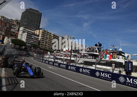 Monaco, Principauté de Monaco. 26 mai 2024. Alexander Albon (THA) - Williams Racing - Williams FW46 - Mercedesdurant le Grand Prix de Monaco de formule 1 2024 à Monte Carlo (MC), mai 23-26 2024 crédit : Agence photo indépendante/Alamy Live News Banque D'Images