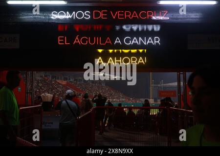 Boca Del Rio, Veracruz, Mexique. 25 mai 2024. Les fans de l'équipe de la zone Sud lors du All-Star Game 2024 de la Ligue mexicaine de baseball (LMB) entre l'équipe de la zone Nord et l'équipe de la zone Sud au stade Beto Avila de Veracruz. La zone Nord bat la zone Sud 5-2. (Crédit image : © Carlos Santiago/eyepix via ZUMA Press Wire) USAGE ÉDITORIAL SEULEMENT! Non destiné à UN USAGE commercial ! Banque D'Images