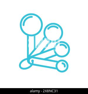 Icône cuillères à mesurer. Isolé sur fond blanc. À partir du jeu d'icônes bleues. Illustration de Vecteur